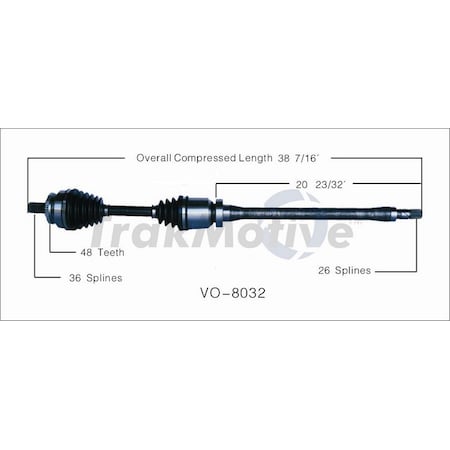 Surtrack Axle Cv Axle Shaft, Vo-8032 VO-8032